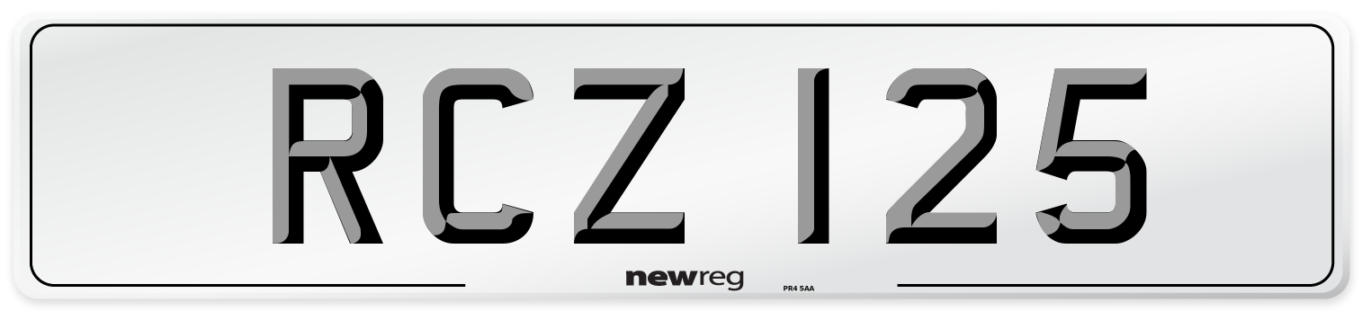 RCZ 125 Number Plate from New Reg